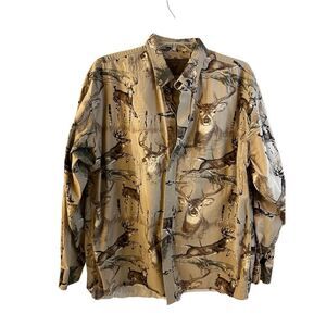 North River Outfitters Brown Long Sleeved Men's Large Deer rn#43720